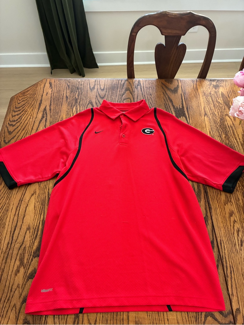Nike Red Georgia Bulldogs Polo with Black Trim
